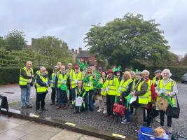 Rotarians and Friends preparing to guide walkers through Jesus College